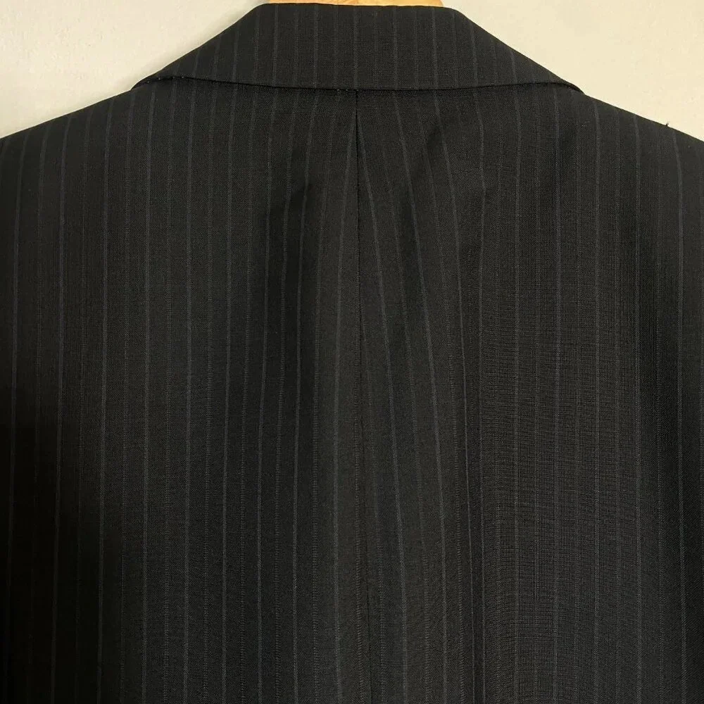 Boss Hugo Boss Pinstripe Wool Sport Coat Dinner Jacket Blazer Men's 44R Black
